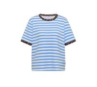 Cecil - T-Shirt mit Rundhals und Leo-Details easy blue - Gr. - M