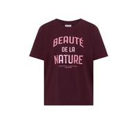 CECIL - T-Shirt mit Rundhals und Wording berry red - Gr. - M