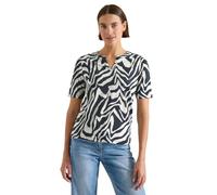 Cecil T-Shirt mit Split Neck mit Print Palm Breeze Green XL