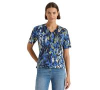Cecil Damen T-Shirt mit Split Neck und Print in Blau, Gr: XS