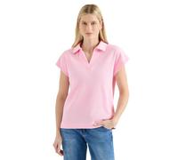 Poloshirt CECIL, Damen, Gr. XL (44), light blush rose, Web, 69% Baumwolle, 31% Polyester, Strukturmuster, comfort fit normal, hoch geschlossener Ausschnitt, abgesteppt, Shirts, mit Struktur-Optik (915