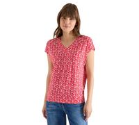 Cecil Damen T-Shirt mit V-Neck und Muschelprint in Rot, Gr: XL