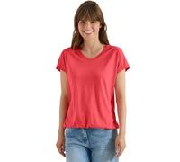 Cecil T-Shirt mit V-Neck und Spitzendetail Coral XS