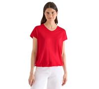 Cecil T-Shirt mit V-Neck und Spitzendetail Glazed Apple red L