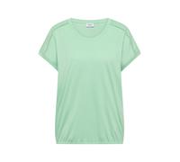 Cecil Damen T-Shirt mit V-Neck und Spitzendetail in Grün, Gr: XL