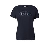 Cecil - T-Shirt mit Wording blau - Gr. - M