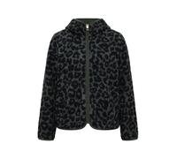CECIL - Teddy-Jacke mit Kapuze und Leo-Muster dried olive green - Gr. - L
