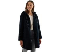 Kurzmantel CECIL, Damen, Gr. S (38), blau (schwarz navy blau), Web, Obermaterial: 100% Polyester. Futter: 100% Polyester, unifarben, casual, regular fit Po-bedeckend, Langarm Bündchen, Mäntel, mit Kap