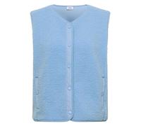Fellimitatweste CECIL, Damen, Gr. XL (44), blau (easy blau), Stoff;Plüsch, Obermaterial 1: 100% Polyester. Obermaterial 2: 60% Baumwolle, 40% Nylon, unifarben, comfort fit normal, Rundhals, Westen, mi