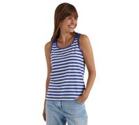 Trägertop CECIL, Damen, Gr. XL (44), deep river blau, Web, 100% Baumwolle, gestreift, comfort fit normal, V-Ausschnitt, normaler Saum, Tops Trägertop, Jersey (60038904-XL) deep river blau
