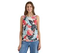 Cecil Top mit Rundhals und Blätterprint Light Alabaster White M