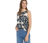 Tanktop CECIL, Damen, Gr. S (38), palm breeze grün, Web, 50% Baumwolle, 50% Modal, gemustert, comfort fit normal, Rundhals, normaler Saum, Tops Tanktop, mit Blätterprint (96112504-S) palm breeze grün