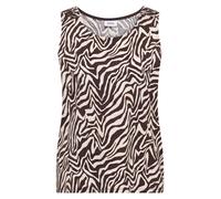 Cecil Damen Top mit Rundhals und Smokdetail in Braun, Gr: XL
