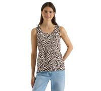 Cecil Top mit Rundhals und Smokdetail Brown Cacao S