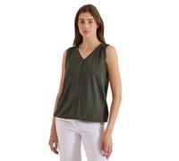 Trägertop CECIL, Damen, Gr. L (42), khaki, Web, 50% Baumwolle, 50% Modal, unifarben, comfort fit normal, V-Ausschnitt, abgesteppt, Tops Trägertop, mit femininem V-Ausschnitt (58266858-L) khaki