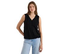 Trägertop CECIL, Damen, Gr. L (42), schwarz, Web, 50% Baumwolle, 50% Modal, unifarben, comfort fit normal, V-Ausschnitt, abgesteppt, Tops Trägertop, mit femininem V-Ausschnitt (37736848-L) schwarz