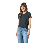 Cecil TOS Solid Crepe Button T-Shirt Slate Khaki L