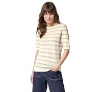 Cecil TOS_Structure Stripe Roundneck Pearl beige XL