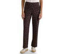 Cecil Stoffhose Style NEELE High-Waist Straight-Leg Leo-Muster Elastikbund Damen L/32 Braun