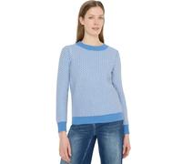 Strickpullover CECIL, Damen, Gr. XXL (46), fountain blau, Web, 100% Baumwolle, gemustert, normal normal, Rundhals, Rippbündchen, Pullover Strickpullover, aus reiner Baumwolle (55899346-XXL) fountain b