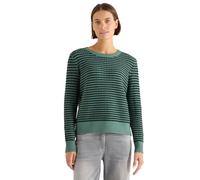 Cecil Damen Two-Tone Strukturpullover in Grün, Gr: XL