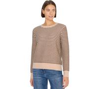 Strickpullover CECIL, Damen, Gr. M (40), beige (cocoa taupe), Feinstrick, 30% Polyester, 29% Polyacryl, 21% Viskose, 20% Nylon, Strukturmuster, comfort fit normal, Rundhals, Bündchen, Pullover Strickp