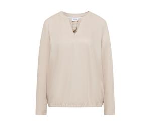 Cecil - Unifarbene Schlupfbluse mit geschlitztem Rundhalsausschnitt beige - Gr. - M