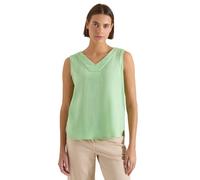 Blusentop CECIL, Damen, Gr. XXL (46), juicy lime, Web, 100% Baumwolle, unifarben, normal normal, V-Ausschnitt, abgesteppt, Blusen Blusentop, mit femininem V-Ausschnitt (36505517-XXL) juicy lime