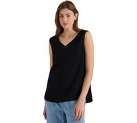 Blusentop CECIL, Damen, Gr. XS (36), schwarz, Web, 100% Baumwolle, unifarben, normal normal, V-Ausschnitt, abgesteppt, Blusen Blusentop, mit femininem V-Ausschnitt (60474527-XS) schwarz