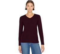 CECIL V-Neck Pullover Eggplant red Heather Melange L