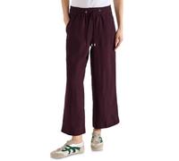 Cecil Wide Leg Hose im Loose Fit aus Leinenmix Rich Burgundy M