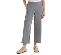 Stoffhose CECIL, Damen, Gr. L, Länge 26, grau (universal blau), Stoff, 73% Viskose, 25% Polyester, 2% Elasthan, gestreift, loose fit 7/8-Länge, Hosen Stoffhose, mit gestreiftem Seersucker-Look (926120