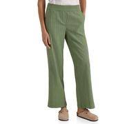 Stoffhose CECIL, Damen, Gr. M, Länge 30, grün (deep matcha grün), Stoff, 53% Viskose, 46% Polyester, 1% Elasthan, gestreift, loose fit lang, Hosen Stoffhose, mit Wide Legs (68143521-M) deep matcha grü