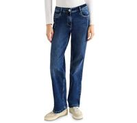Loose-fit-Jeans CECIL, Damen, Gr. 36, Länge 30, mid blau wash, Jeans, 83% Baumwolle, 15% Polyester, 2% Elasthan, unifarben, lang, Jeans, mit dekorativen Nieten (93049104-36) mid blau wash