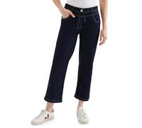 Loose-fit-Jeans CECIL, Damen, Gr. 36, Länge 26, rinsed wash, Jeans, Obermaterial: 80% Baumwolle, 18% Polyester, 2% Elasthan; Gürtel: 80% Baumwolle, 18% Polyester, 2% Elasthan, unifarben, kniebedeckend