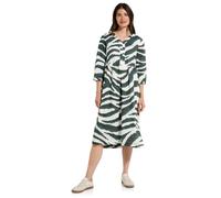 Tunikakleid CECIL, Damen, Gr. L42, US-Größen, grün (schwarz balmy khaki), Web, 100% Baumwolle, bedruckt, normal wadenlang, V-Ausschnitt, abgesteppt, Kleider, mit Print (52905863-L) schwarz balmy khaki