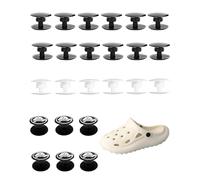 Ceeyoll, 24 Stück, crocs anstecker, druckknöpfe ohne nähen, stabil, schön, studs, knöpfe ohne nähen, für Strandschuh-Nietenreparaturdekoration (schwarz/weiß)
