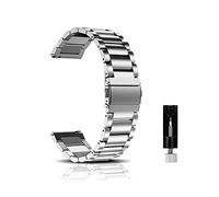 CeiBand Armband für 18MM 20MM 22MM, Metall Uhrenarmbänder, Unisex Edelstahl Uhrband Geeignet für Herren und Damen - Silber