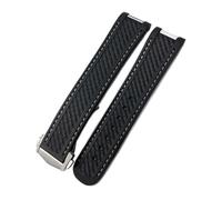 CEKGDB Gebogenes Metallende, 21 mm, 20 mm, FKM-Uhrenarmband für Omega AT150 Seamaster Aqua Terra 150 M Worldtimer Armbänder, Fluorkautschuk-Uhrenarmband, 20 mm