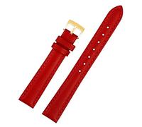 CEKGDB Rindsleder, Damen-Uhrenarmband, 10 mm, 12 mm, 14 mm, 16 mm, 18 mm, universelles Echtleder, Rotgoldene Dornschließe, 18 mm