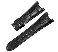 CEKGDB Uhrenarmband aus echtem Leder für Patek Philippe 5711 5712G Nautilus Uhren Herren und Damen, spezielle Kerbe, 25 mm x 12 mm Uhrenarmband, Schwarz ohne Schnalle, 25-12mm