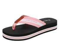 CELANDA Flip Flops Damen Flip-On Zehentrenner Frauen Leicht Badelatschen Bequeme Keilabsatz Strandschuhe Stoff Weich Yoga Matte Sandalen,Rosa Gr.41 EU