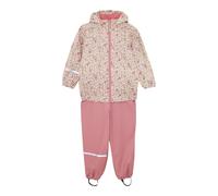 CeLaVi 2-tlg. Set Regenjacke und Regenhose Blumen 90 beige/rosa