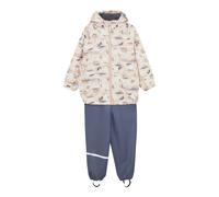 CeLaVi 2-tlg. Set Regenjacke und Regenhose Weltall 90 beige/blau