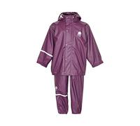 Celavi Jungen Basic Rainwear Set -Solid Pu Regenjacke, Burgundy, 100 EU
