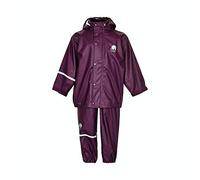 Celavi Jungen Basic Rainwear Set -Solid Pu Regenjacke, Burgundy, 100 EU