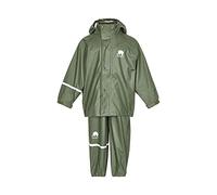 Celavi Jungen Basic Rainwear Set -Solid Pu Regenjacke, Khaki, 140 EU