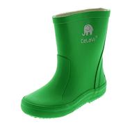 Celavi Kinder Unisex Wasserdichte Gummistiefel, 100% Naturkautschuk Regenstiefel, Größe: 24, Farbe: Grün, 1147