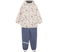 CeLaVi 2-tlg. Set Regenjacke und Regenhose Weltall 80 beige/blau