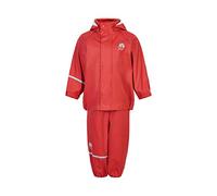 Celavi Unisex Basic Rainwear Set -Solid Pu Regenjacke, Rot, 130 EU